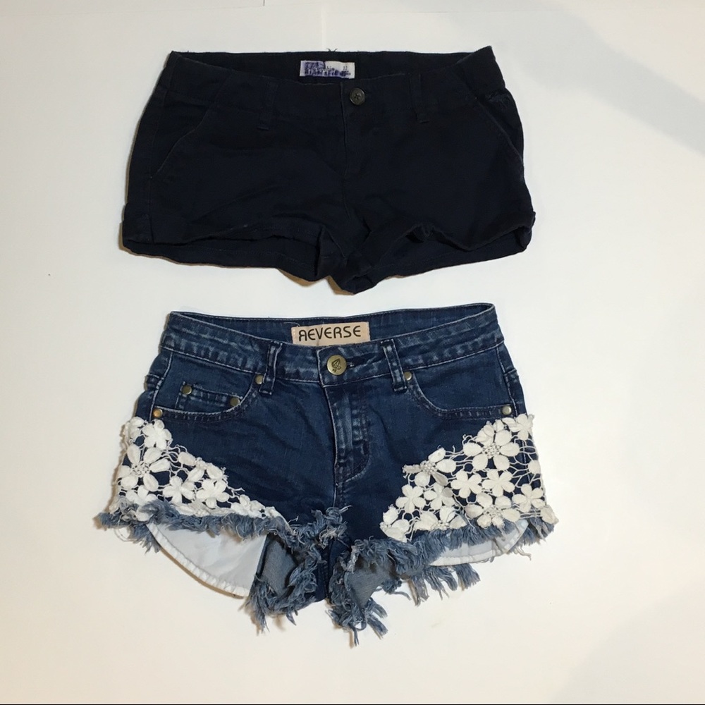 Abercrombie & Reverse Denim Shorts Pair